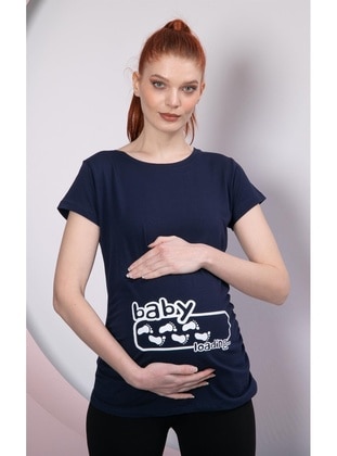 Navy Blue - Maternity Tunic / T-Shirt - Gör & Sin