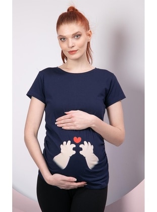 Navy Blue - Maternity Tunic / T-Shirt - Gör & Sin