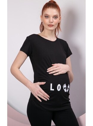 Black - Maternity Tunic / T-Shirt - Gör & Sin