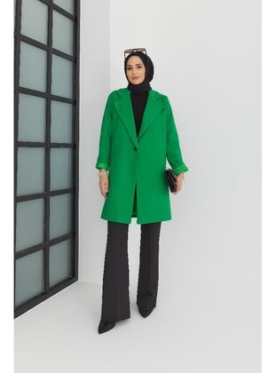 Green - Coat - Moda Reyhan