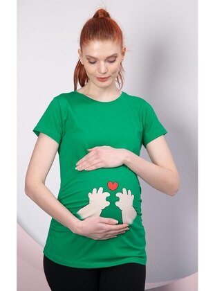 Green - Maternity Tunic / T-Shirt - Gör & Sin