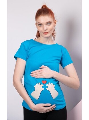 Saxe Blue - Maternity Tunic / T-Shirt - Gör & Sin