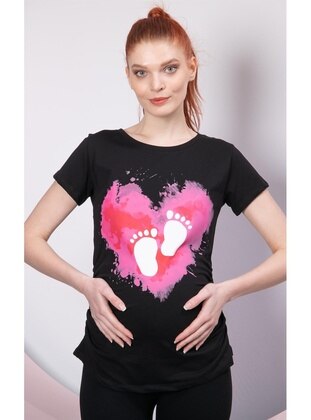 Black - Maternity Tunic / T-Shirt - Gör & Sin