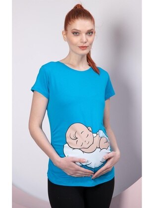 Saxe Blue - Maternity Tunic / T-Shirt - Gör & Sin