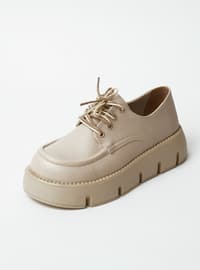 Casual - Beige - Faux Leather - Casual Shoes