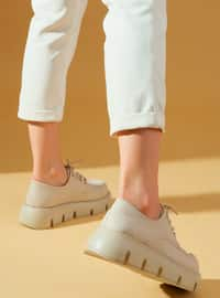 Casual - Beige - Faux Leather - Casual Shoes