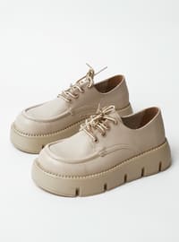 Casual - Beige - Faux Leather - Casual Shoes