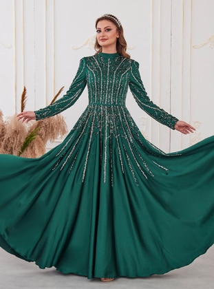 Emerald - Fully Lined -  - Modest Evening Dress - Aslan Polat