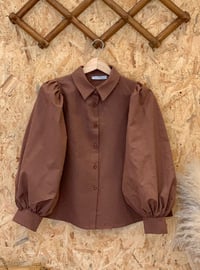 Bitter Chocolate - Point Collar - Blouses