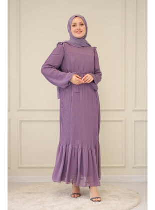 Lilac - Modest Dress - Meqlife