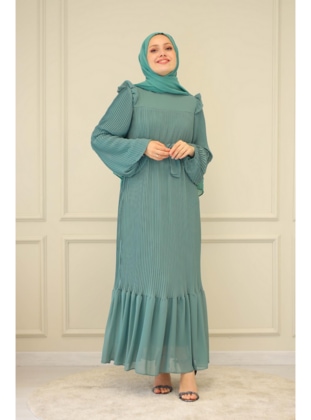 Sea Green - Modest Dress - Meqlife