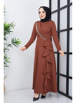 Brown - Evening Dresses - Akra Moda