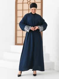 Silver color - Unlined - Abaya