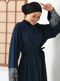 Silver color - Unlined - Abaya