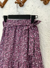 Purple - Floral - Unlined - Skirt