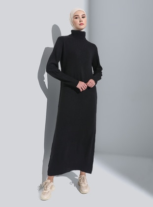 Black - Knit Dresses - Refka