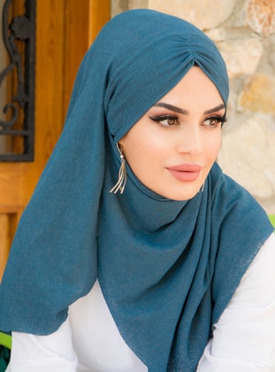 بترولي - من لون واحد - حجابات جاهزة - AİŞE TESETTÜR