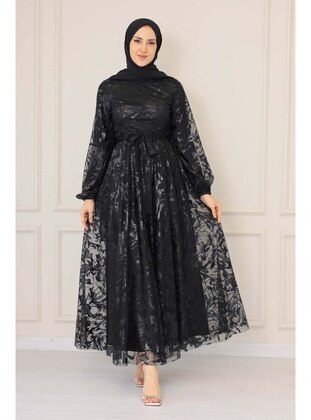 Fully Lined - Black - Evening Dresses - SARETEX