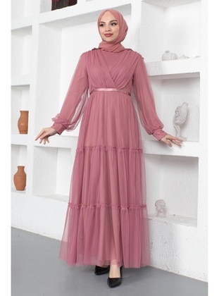 Pink - Modest Evening Dress - MISSVALLE