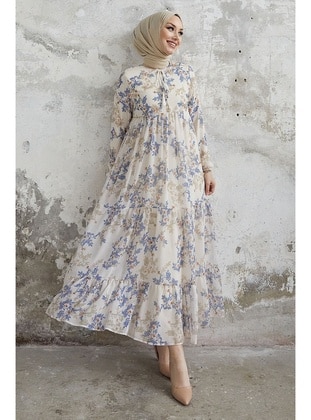 Baby Blue - Button Collar - Fully Lined - Modest Dress - InStyle