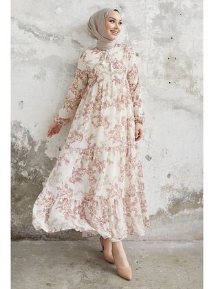 Dusty Rose - Button Collar - Fully Lined - Modest Dress - InStyle