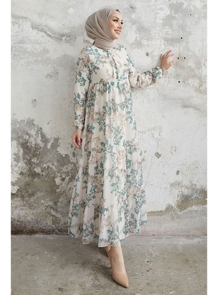 Mint Green - Button Collar - Fully Lined - Modest Dress - InStyle