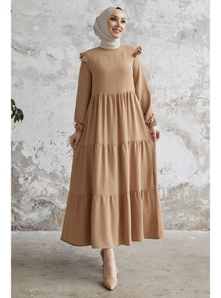 Beige - Unlined - Modest Dress - InStyle