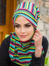 Multi Color - Printed - Cotton - Instant Scarf