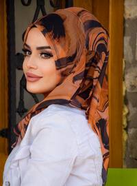 قرميدي - منمق - من لون واحد - حجابات جاهزة