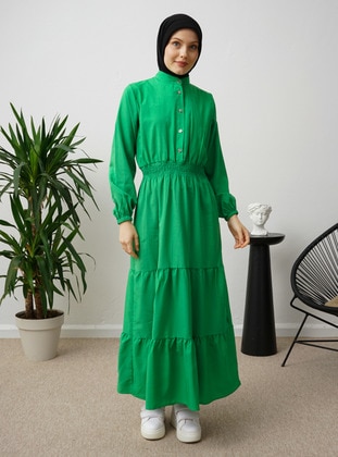 Green - Modest Dress - Por La Cara