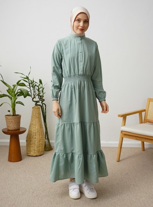 Green Almon - Modest Dress - Por La Cara