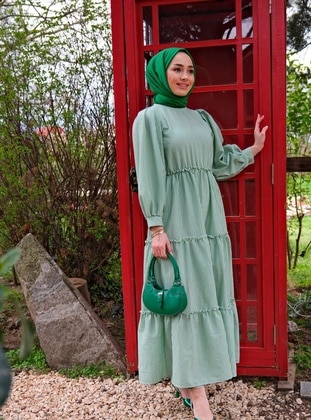 Green - Modest Dress - Locco Moda