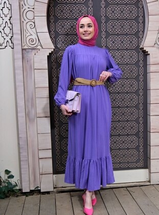 Purple - Modest Dress - Locco Moda