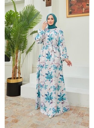 Turquoise - Modest Evening Dress  - Hakimoda