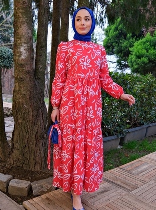 Red - Modest Dress - Locco Moda