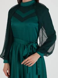 Emerald - Fully Lined - Polo neck - Modest Evening Dress