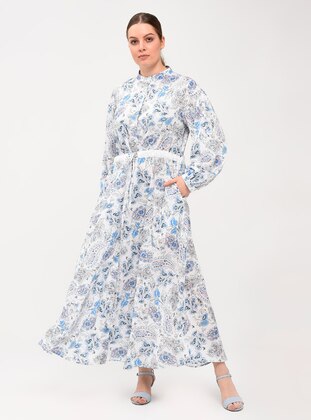 Blue - Multi -  - Modest Dress - Savewell Woman