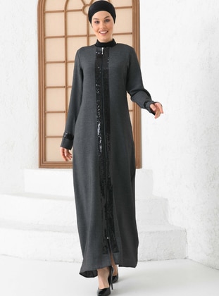 Anthracite - Unlined - Abaya - Filizzade