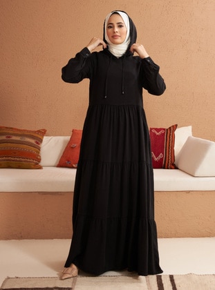 Black -  - Unlined - Modest Dress - Neways