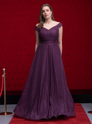 Fully Lined - Light purple - Double-Breasted - Evening Dresses - Meksila