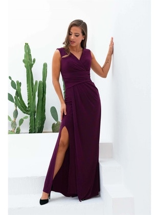 Fully Lined - 1000gr -  - Double-Breasted - Evening Dresses - Carmen