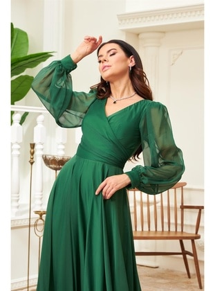 Emerald - Fully Lined - 1000gr - Double-Breasted - Evening Dresses - Carmen