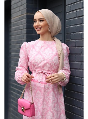 Pink - Modest Dress - Lurex Moda