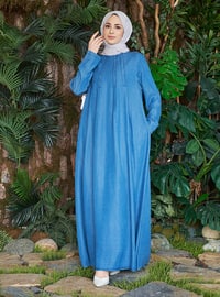 Dark Blue - Unlined - Modest Dress