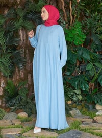 Blue - Unlined - Modest Dress