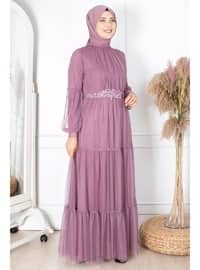 Lilac - Modest Plus Size Evening Dress