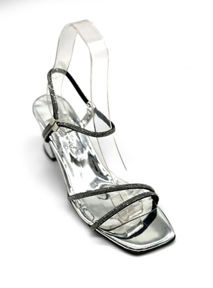 Silver color - High Heel - Faux Leather - Evening Shoes - Dilipapuç