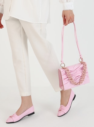 Pink - Casual - Faux Leather - Suit - Dilipapuç