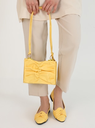 Yellow - Casual - Faux Leather - Suit - Dilipapuç