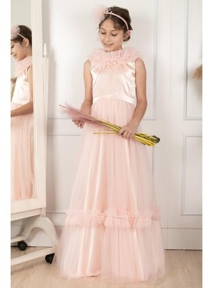Powder Pink - Girls` Evening Dress - MFA Moda